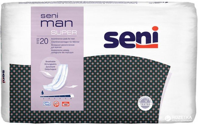 SENI MAN SUPER 20шт. Вкладыши урологические для мужчин (Польша) - фото