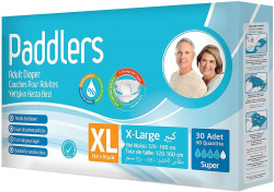 PADDLERS 4 Extra Large ( 4*, 30 шт.) Подгузники для взрослых ( 120-160 см), Турция - фото