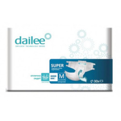 Dailee Super Medium 2 (75-110 см) 30 шт. Подгузники для взрослых, РФ - фото