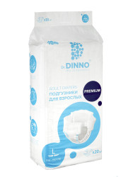 Dr.Dinno Premium L (100-150 см) 20шт. Подгузники для взрослых, Китай - фото