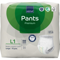 ABENA PANTS Premium L1 Large (6*,15 шт) Подгузники-трусики впитывающие для взрослых (100-140см), Дания - фото