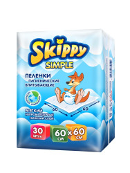 SKIPPY SIMPLE (60 x 60) 30 шт одноразовые впитывающие пеленки - фото