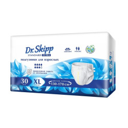 Подгузники для взрослых Dr. Skipp Standart Extra, XL 4 (130-170 см) 30 шт., 7 капель - фото