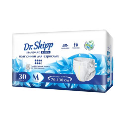 Подгузники для взрослых Dr. Skipp Standart Extra, М 2 (70-130 см) 30 шт., 7 капель - фото