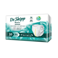 Подгузники для взрослых Dr. Skipp Basic Medium 2 (70-130 см) 30 шт. - фото