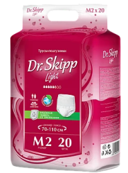 Dr. Skipp Light 2 Medium (5,5 капель 20 шт.) Впитывающие трусики для взрослых (70-110 см)  - фото